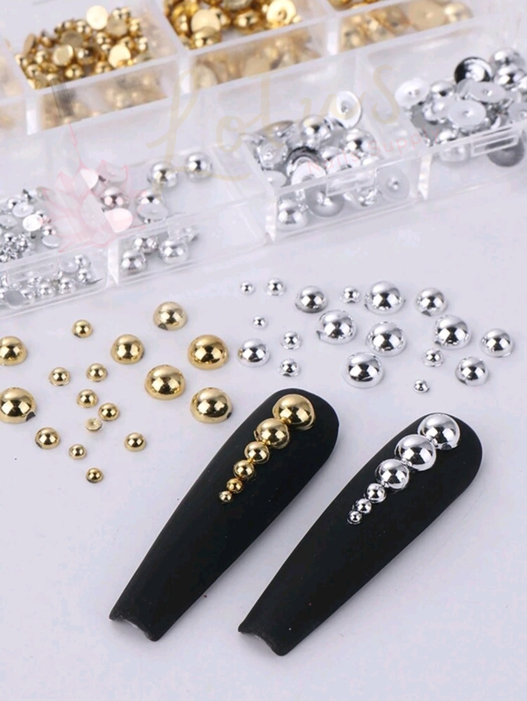 Perlas mix silver & gold