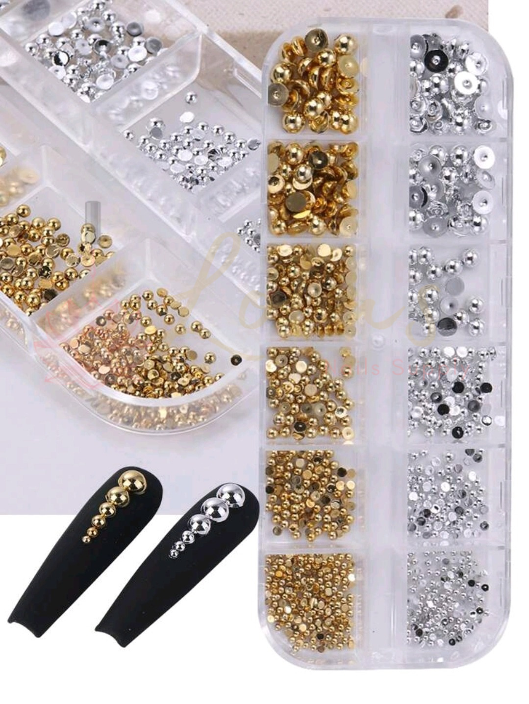Perlas mix silver & gold