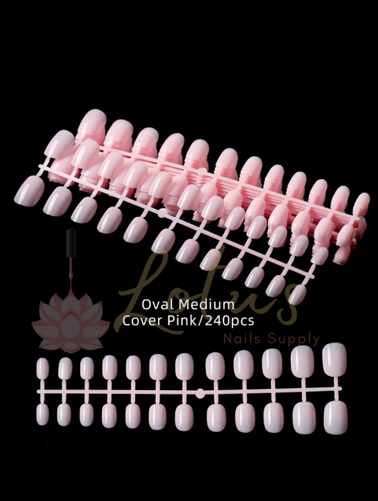 Geltips short oval Rosa